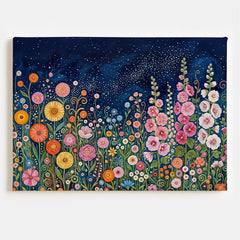 Midnight Garden Bloom Canvas